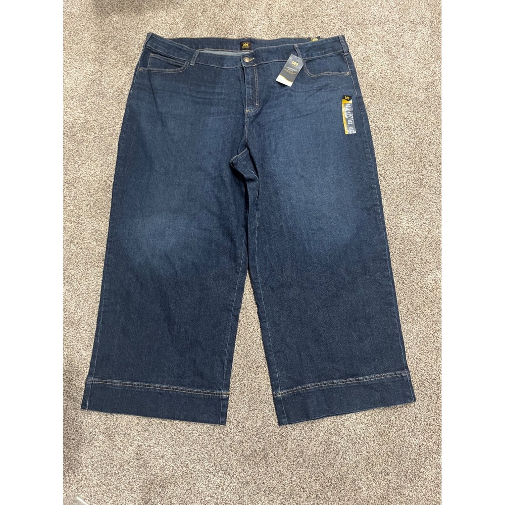 Lee Plus Legendary Style High Rise Trouser Jeans Dark Wash 30W Petite 50x30